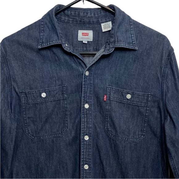 LEVIS Men's Barstow Western Denim Shirt Size Medium MSRP $79.50 - Picture 6 of 15